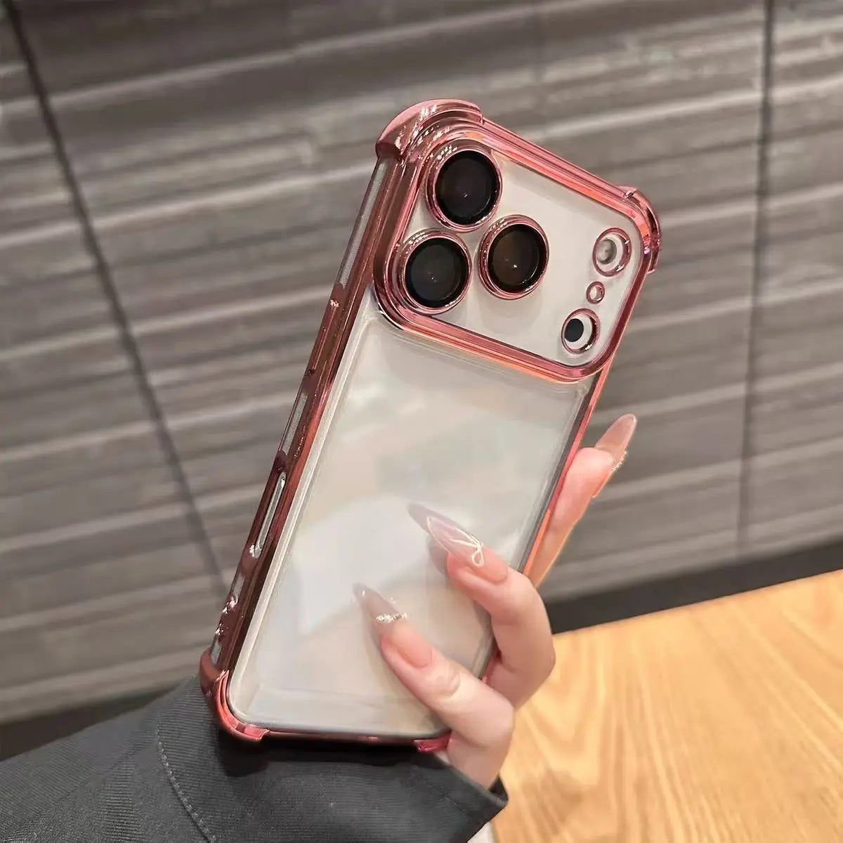 Shockproof Plating Transparent Case for iPhone