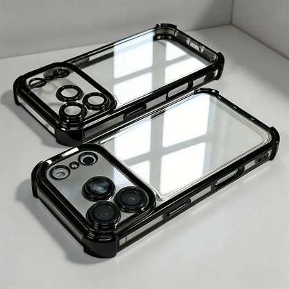 Shockproof Plating Transparent Case for iPhone