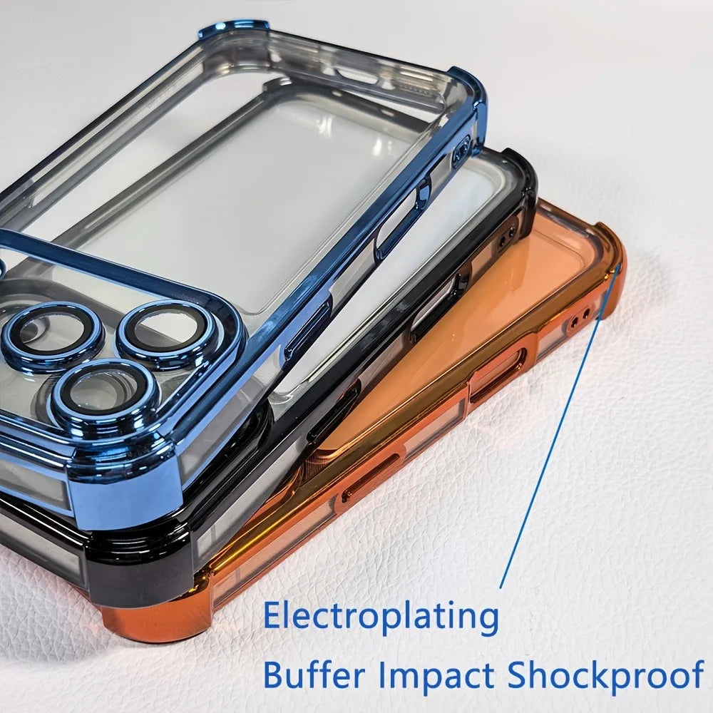 Shockproof Plating Transparent Case for iPhone