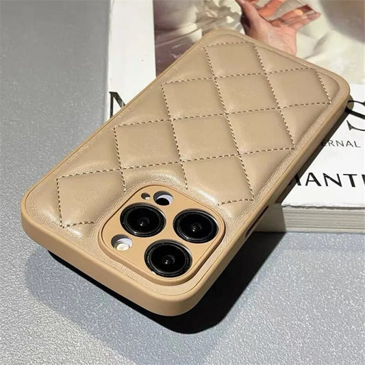 Solid Color Rhombus Shockproof Case for iPhone