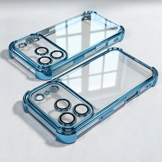 Shockproof Plating Transparent Case for iPhone