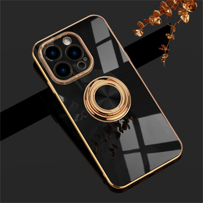 Ring Holder Plating Magnetic Case For iPhone