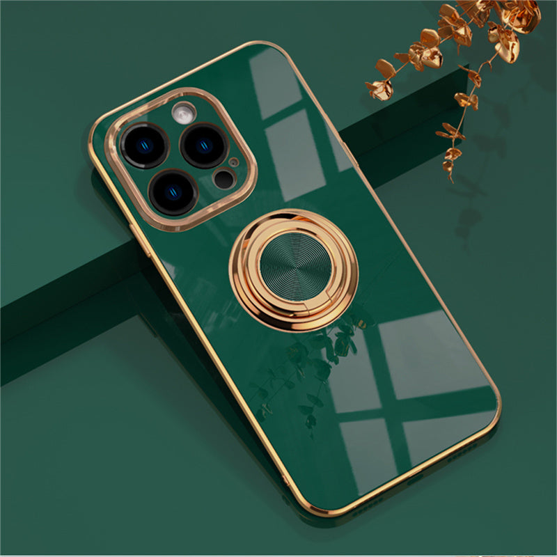 Ring Holder Plating Magnetic Case For iPhone