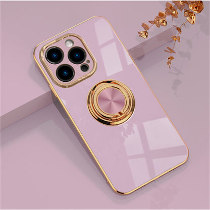 Ring Holder Plating Magnetic Case For iPhone