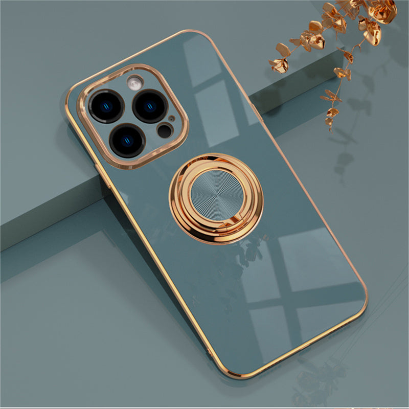 Ring Holder Plating Magnetic Case For iPhone