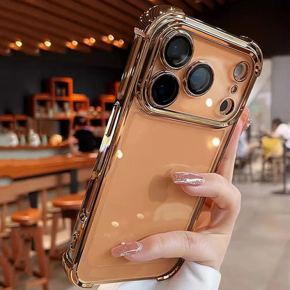 Shockproof Plating Transparent Case for iPhone