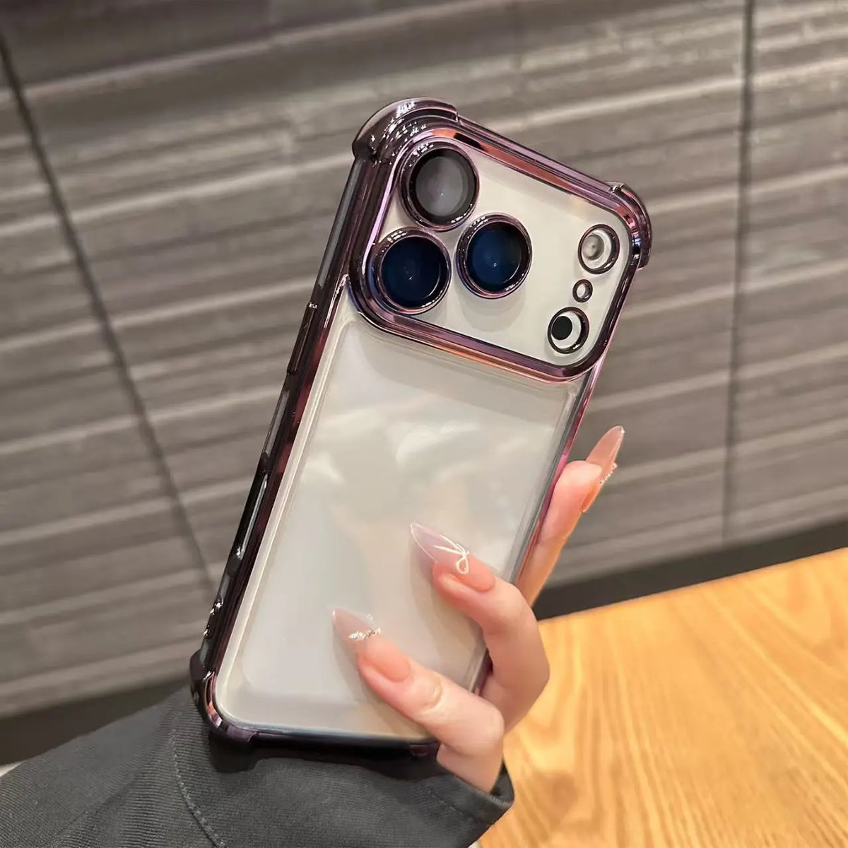 Shockproof Plating Transparent Case for iPhone