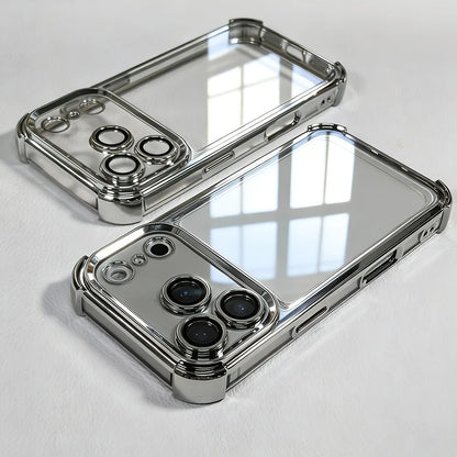 Shockproof Plating Transparent Case for iPhone