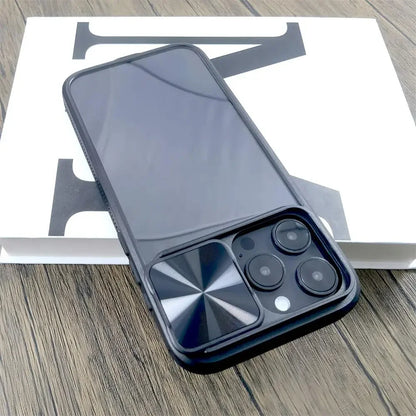 Camera Lens Slide Transparent Case For iPhone