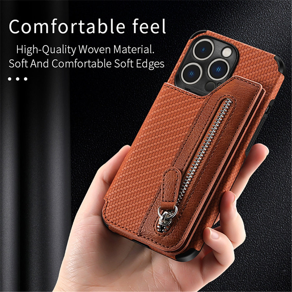 2 in 1 Card Holder Wallet Case For iPhone