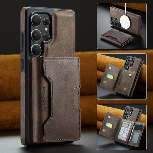 2 in 1 Magnetic Leather Wallet Case for Samsung