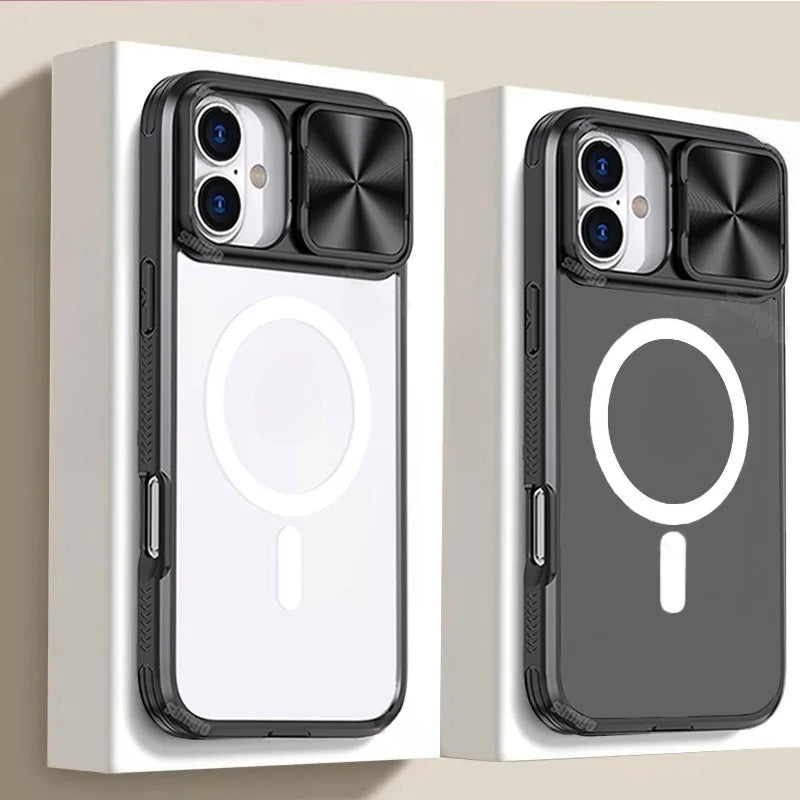 Slide Lens Protector Armor Case For iPhone