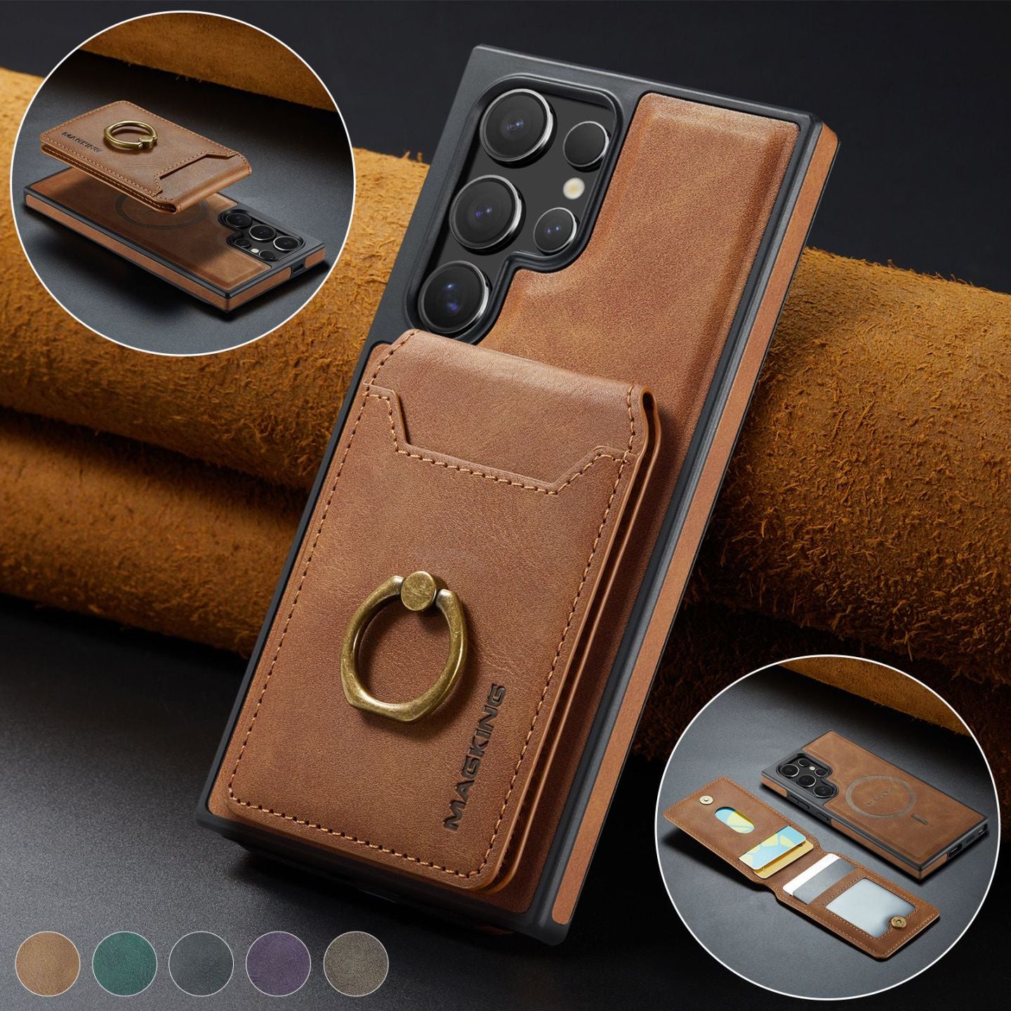 Detachable Magnetic Wallet Case for Samsung Galaxy