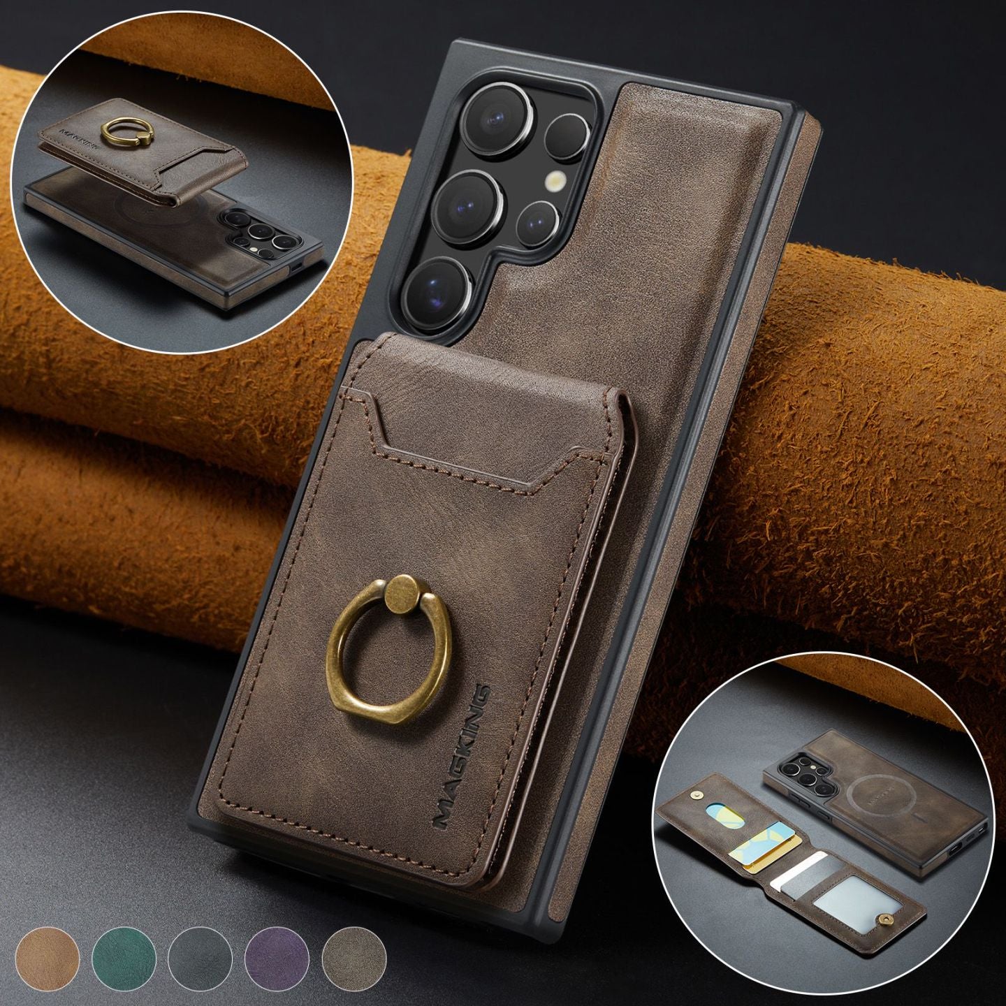 Detachable Magnetic Wallet Case for Samsung Galaxy