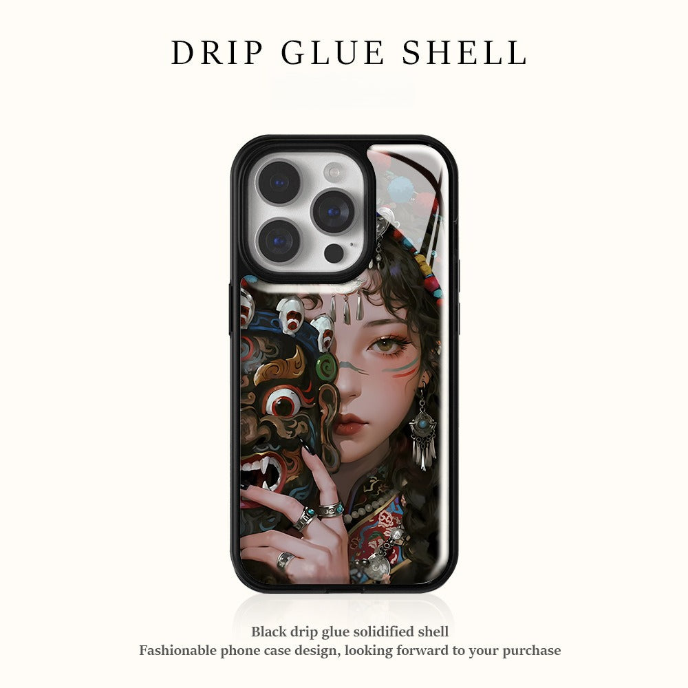 Masked Girl Shockproof Case for iPhone