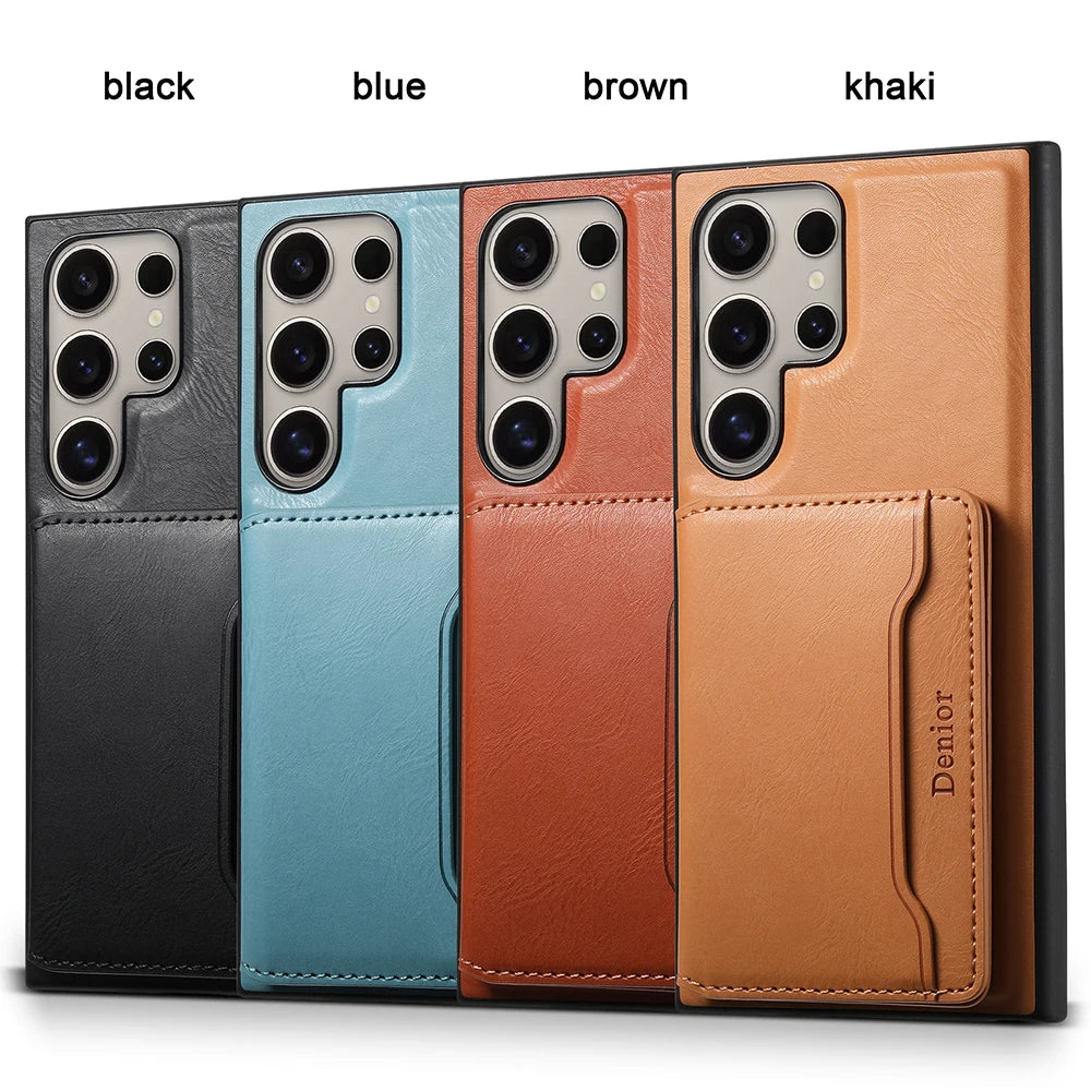 PU Leather Magnetic Wallet Case for Samsung
