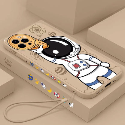 Cartoon Space Astronaut Silicone Case For iPhone