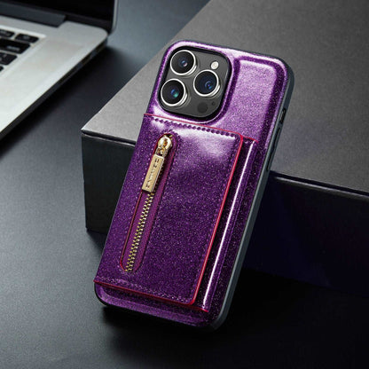 Glitter 2 in 1 Leather Wallet Case For iPhone