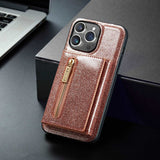 Glitter 2 in 1 Leather Wallet Case For iPhone