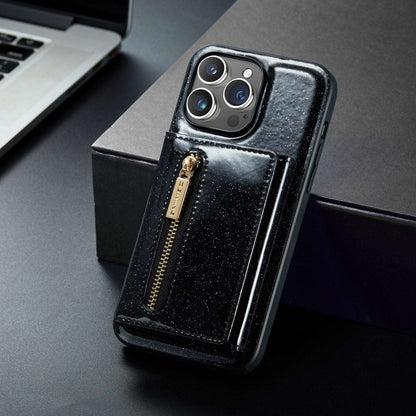 Glitter 2 in 1 Leather Wallet Case For iPhone