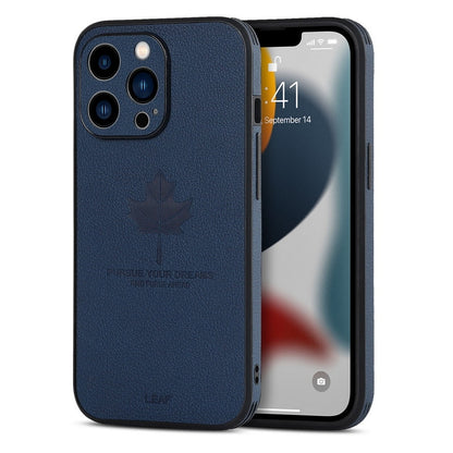 Maple Leaf Leather Shockproof Case For iPhone