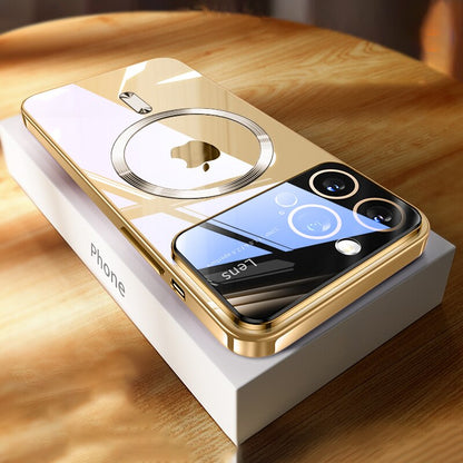 Plating Clear Large Window Magnetic Case For iPhone