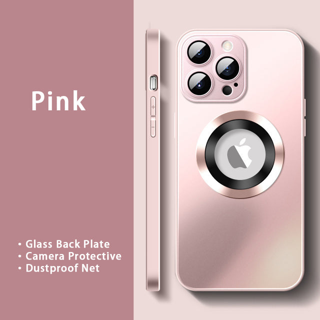 Glass Lens Protection Matte Case For iPhone